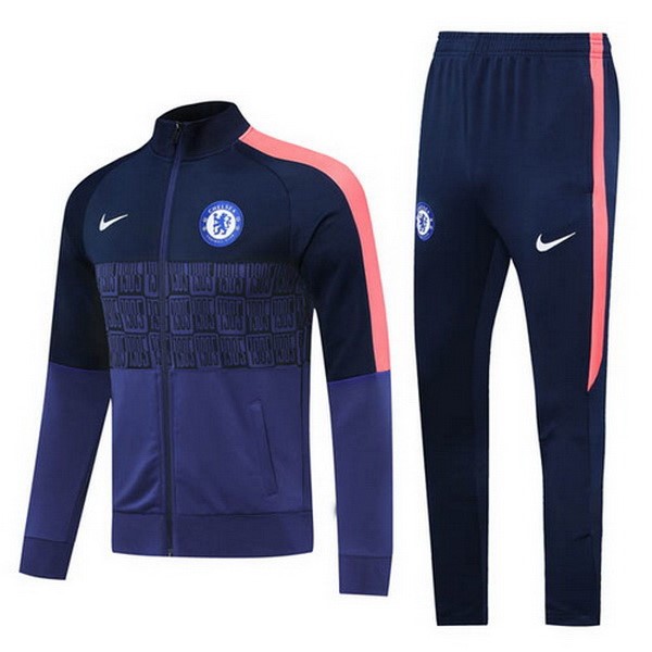 Survetement Football Chelsea 2020-21 Bleu Marine Orange